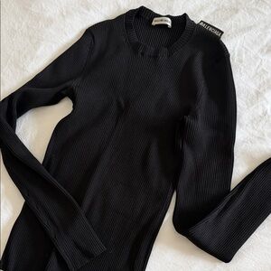Balenciaga Black Ribbed Knit Top